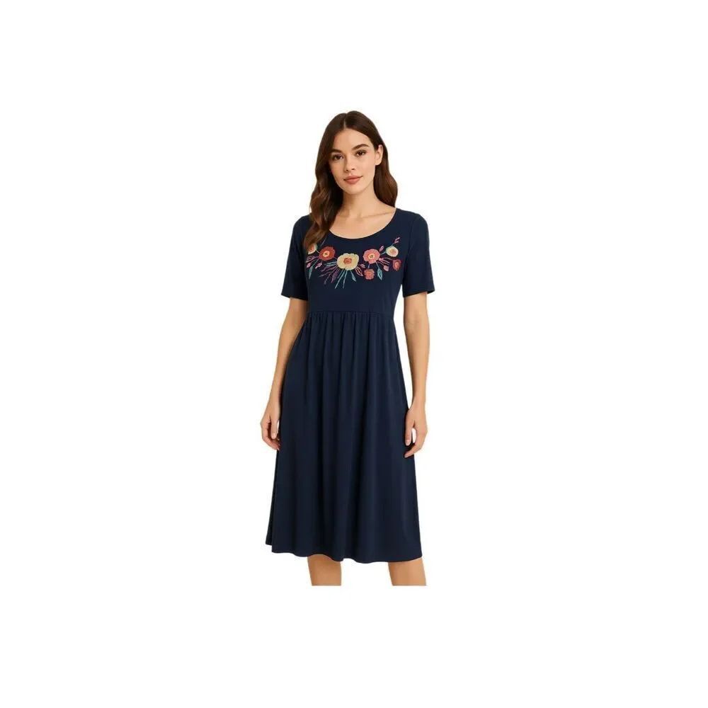 Caite Anthropologie size M floral embroidery boho effortless festival dress